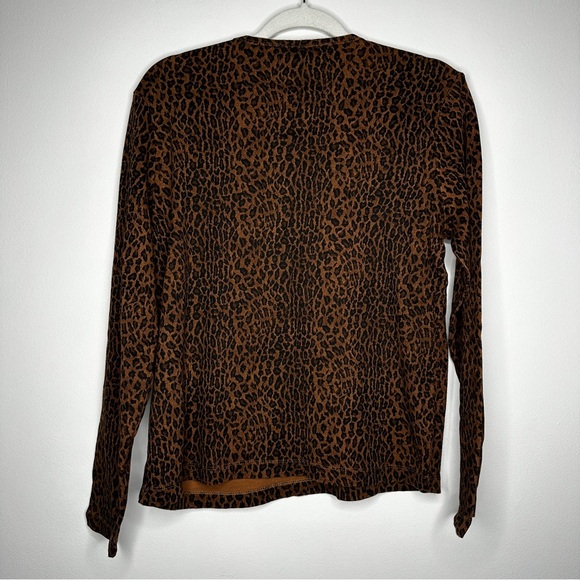 Jones Sport 90s Vintage Cheetah Print Stretch Long Sleeve top - Picture 3 of 5